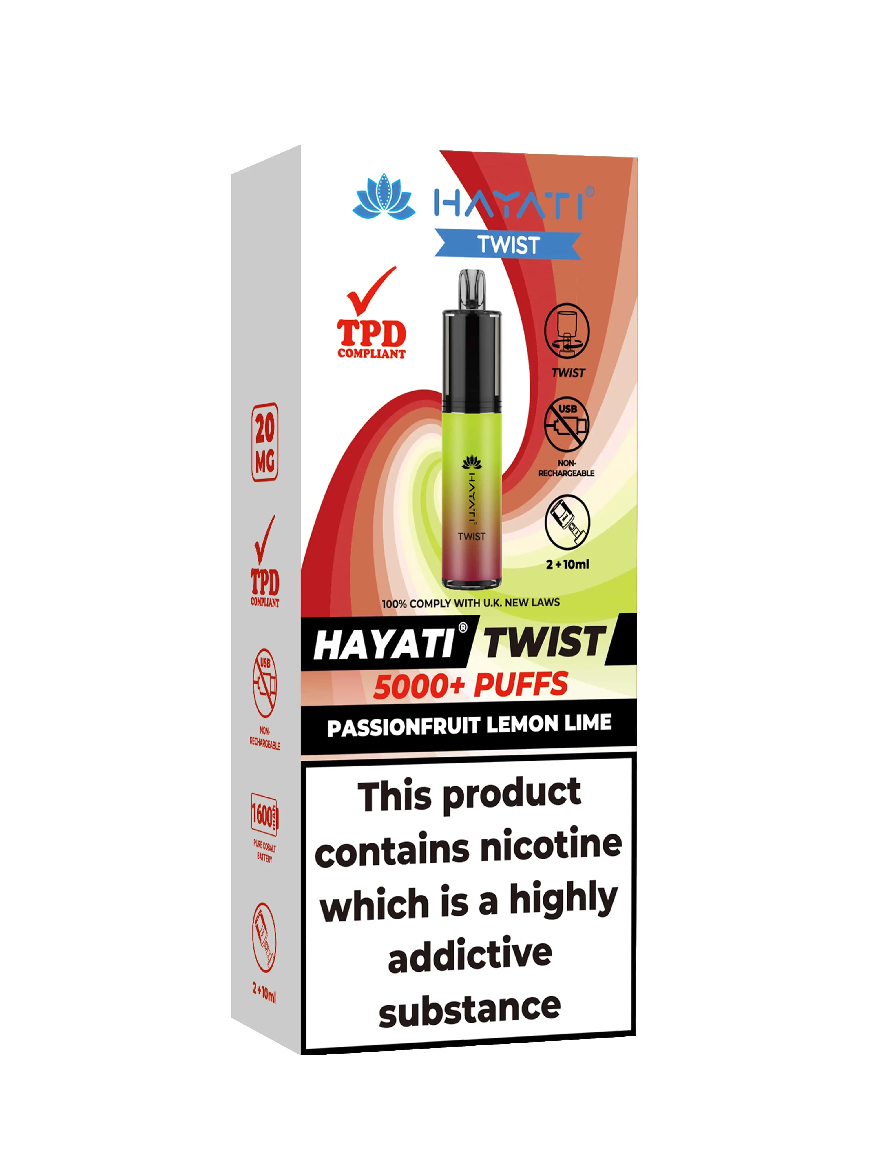 Passion Fruit Lemon Lime Hayati Twist 5000 Disposable Pod Kit